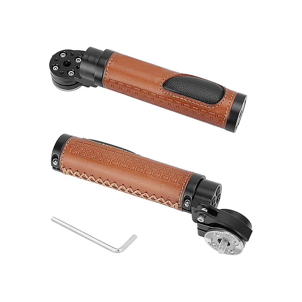 CGPro 2× Genuine Leather Hand Grip With ARRI Rosette M6 Thumbscrew Knob For Handheld DSLR Camera Shoulder Mount Rig