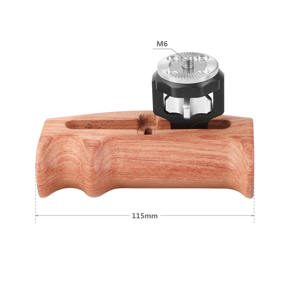 CGPro Adjustable Wooden Handgrip With Rosette Mount M6 Thumbscrew Connection For DLSR Camera Cage Kit (Either Side) Wooden Handles - CINEGEARPRO