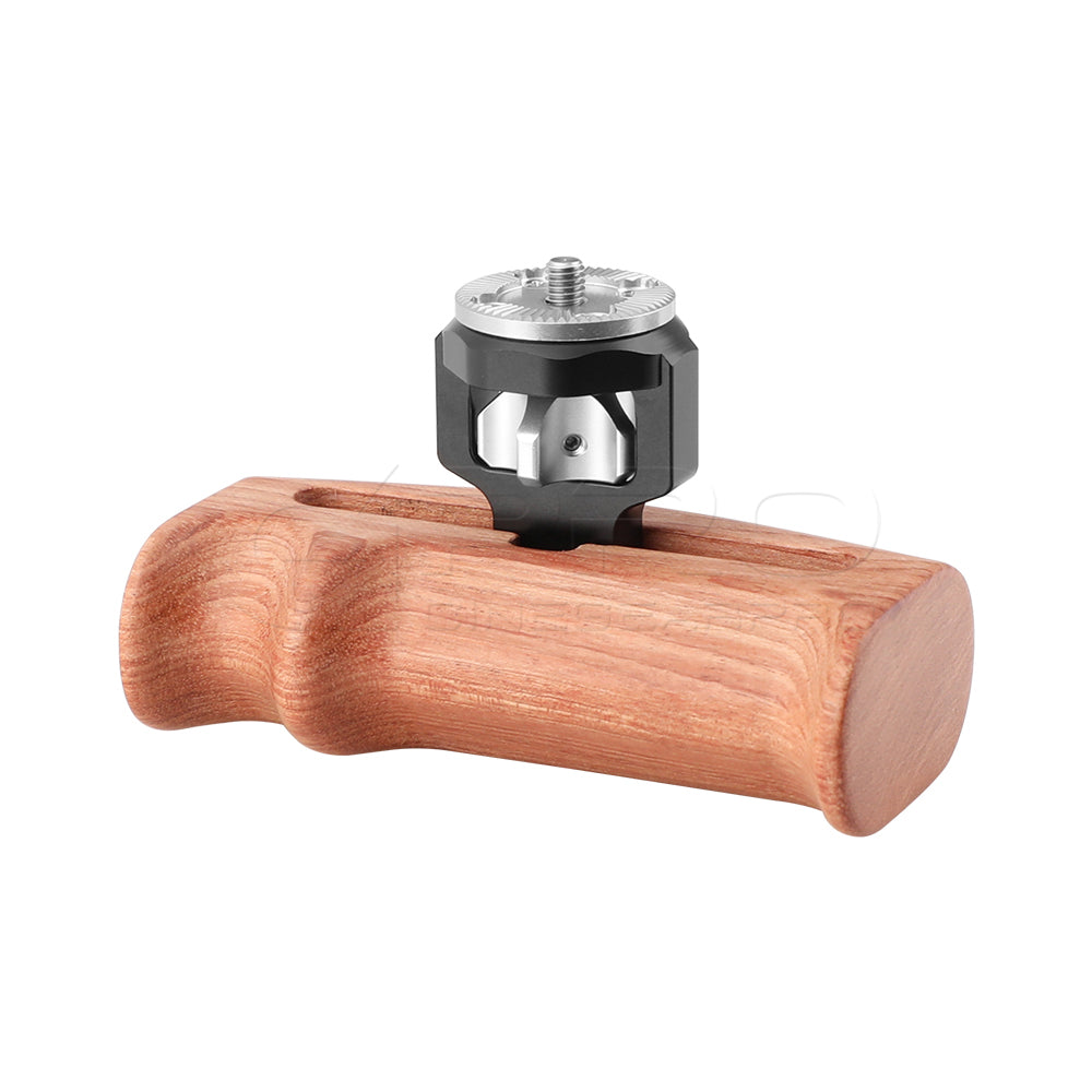 CGPro Adjustable Wooden Handgrip With Rosette Mount M6 Thumbscrew Connection For DLSR Camera Cage Kit (Either Side) Wooden Handles - CINEGEARPRO
