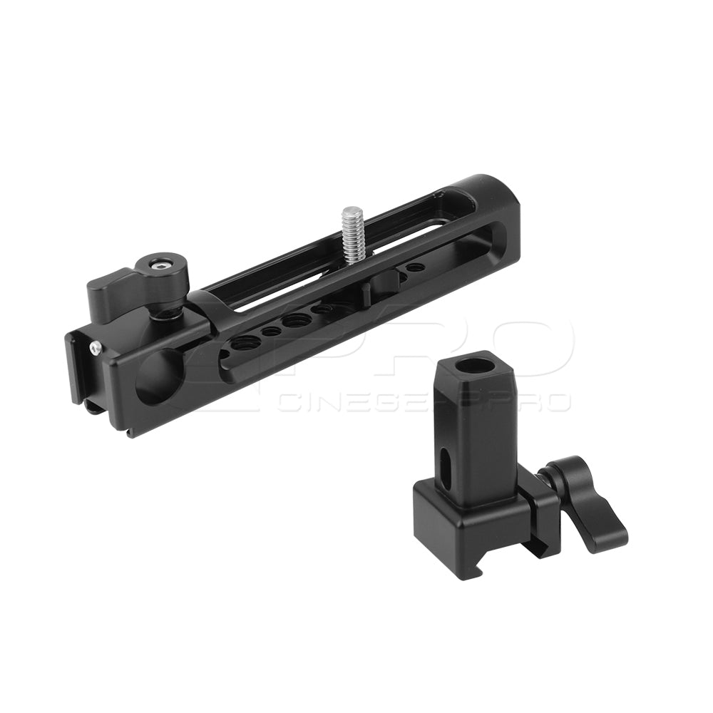 CGPro NATO Top Handgrip (Aluminum) With Built-in 15mm Rod Clamp & Shoe Mount Adapters For DSLR Camera Cage Kit Top Handles - CINEGEARPRO