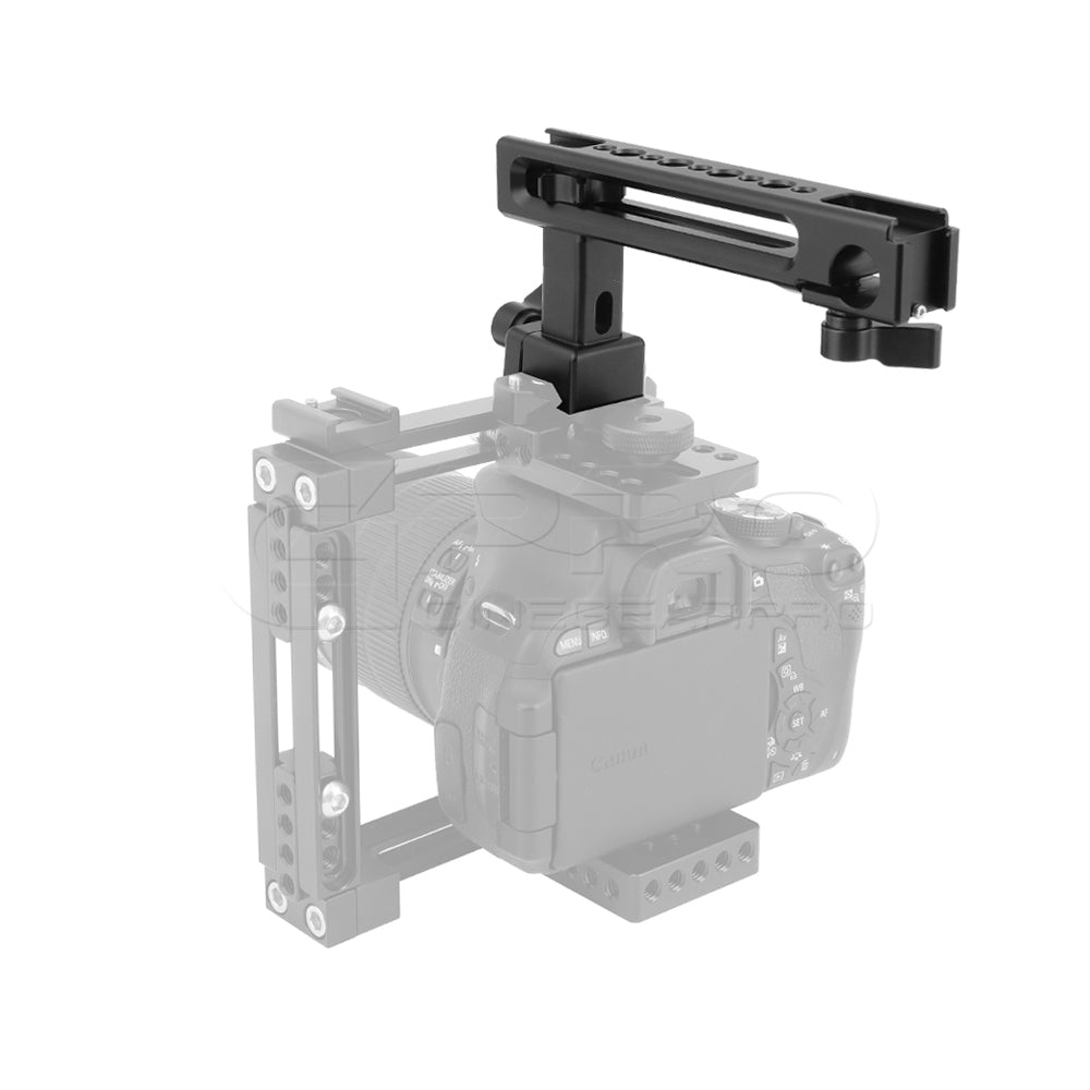 CGPro NATO Top Handgrip (Aluminum) With Built-in 15mm Rod Clamp & Shoe Mount Adapters For DSLR Camera Cage Kit Top Handles - CINEGEARPRO