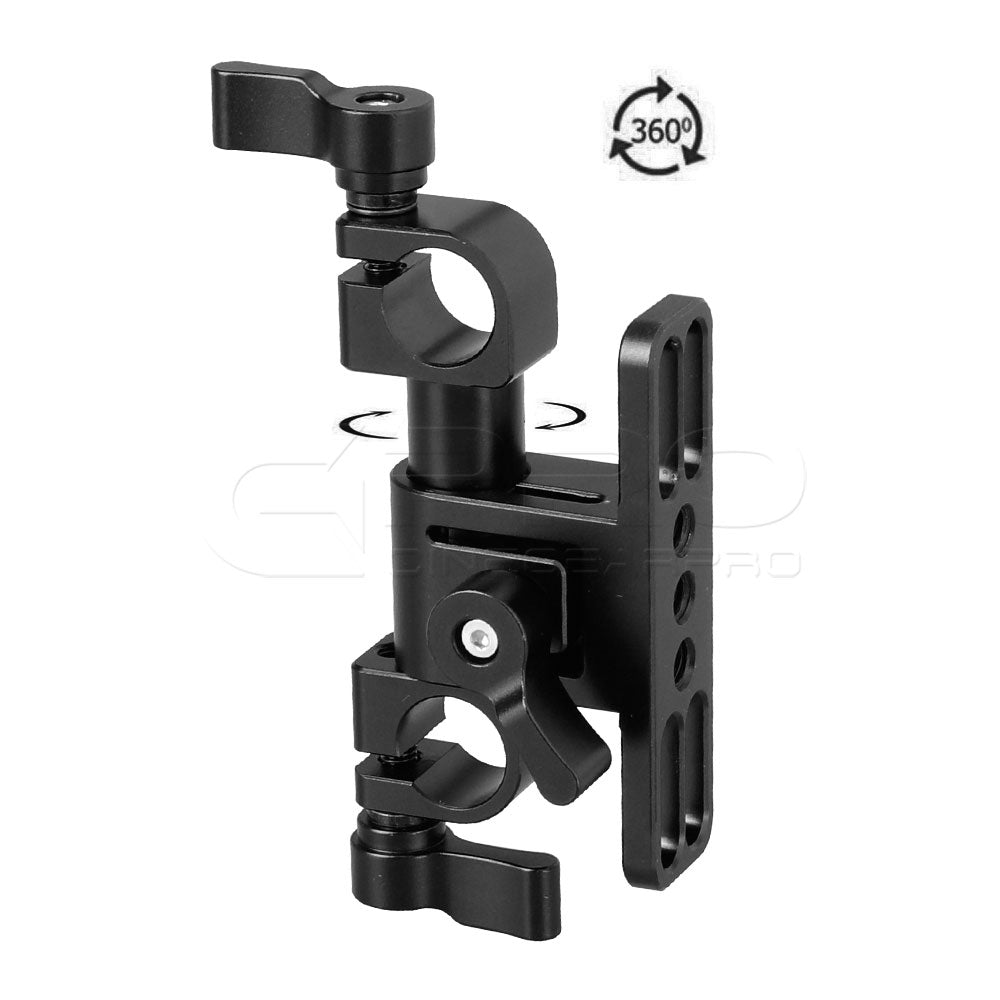 CGPro Adjustable 15mm Dual Rod Clamp With 360° Swivel Rod Adapter Rod Clamps - CINEGEARPRO