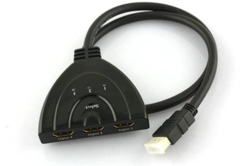 CGPro 3 Ports HDMI 1.3 Splitter Switcher 3x1 Auto Switch 3-In-1-Out With 50 CM Pigtail Cable HDMI Cable - CINEGEARPRO