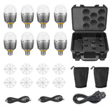 GODOX KNOWLED C7R K8 E27 RGBWW Creative Bulb 8-Light Kit For Practical Set Lighting With Built-In Battery