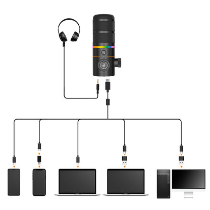 COMICA EJoy D10 PRO RGB Cardioid Dynamic Wireless Microphone