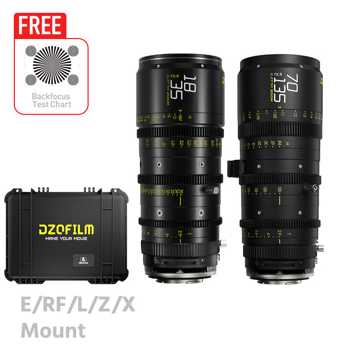 DZOFILM CATTA ZOOM FF 18-35/70-135mm T2.9 Cine 2-Lens Bundle (E/RF/L/Z/X, Black)