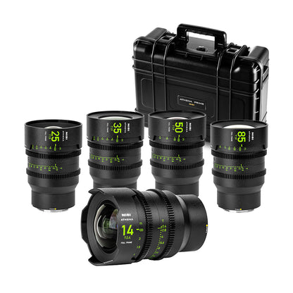 NiSi ATHENA 5-Lens Kit Full Frame Cinema Prime Lens PL/E/G Mount
