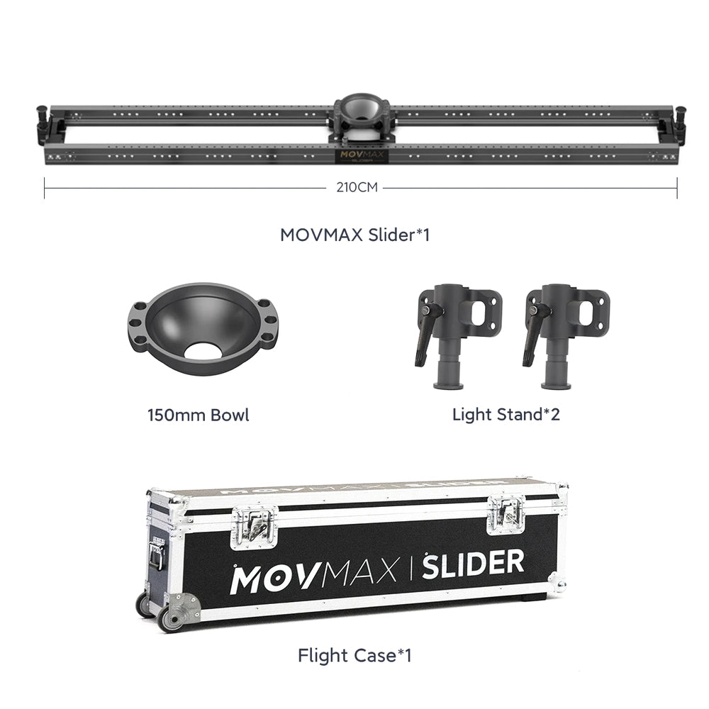 MOVMAX Slider For Professional Cinematographer 60/90/120/150/180/210cm