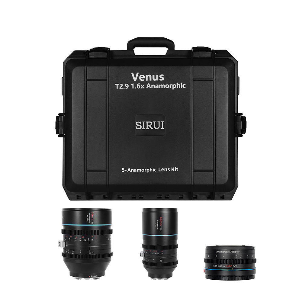 SIRUI Venus T2.9 1.6x Full-Frame Anamorphic 2-Lens Set (35 & 100mm) with 1.25x Anamorphic Adapter