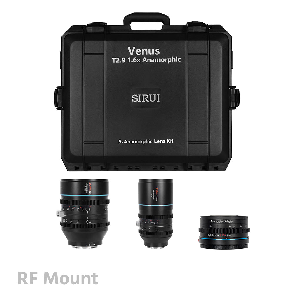 SIRUI Venus T2.9 1.6x Full-Frame Anamorphic 2-Lens Set (35 & 100mm) with 1.25x Anamorphic Adapter