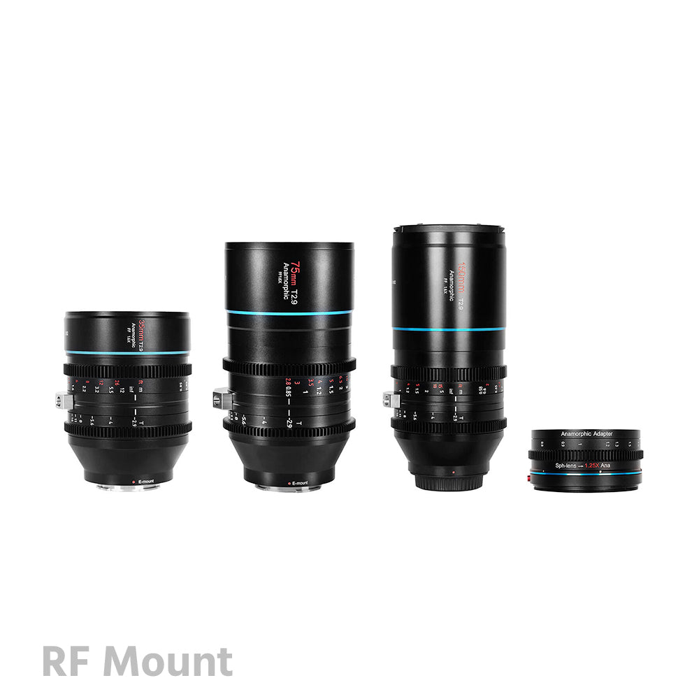 SIRUI Venus T2.9 1.6x Full-Frame Anamorphic 3-Lens Kit (35/75/150mm) with 1.25x Anamorphic Adapter