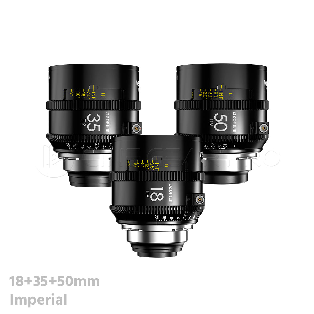 DZOFILM VESPID 2 Prime 3 Lens Set T1.9 Full Frame Cinema Lenses (PL Mount/Imperial)