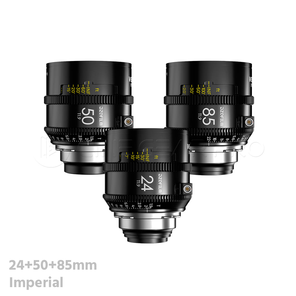 DZOFILM VESPID 2 Prime 3 Lens Set T1.9 Full Frame Cinema Lenses (PL Mount/Imperial)