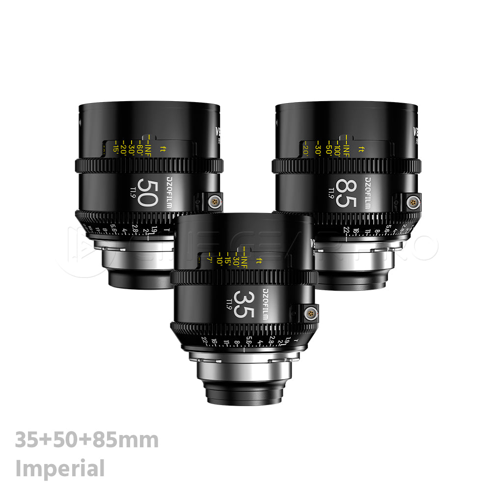 DZOFILM VESPID 2 Prime 3 Lens Set T1.9 Full Frame Cinema Lenses (PL Mount/Imperial)