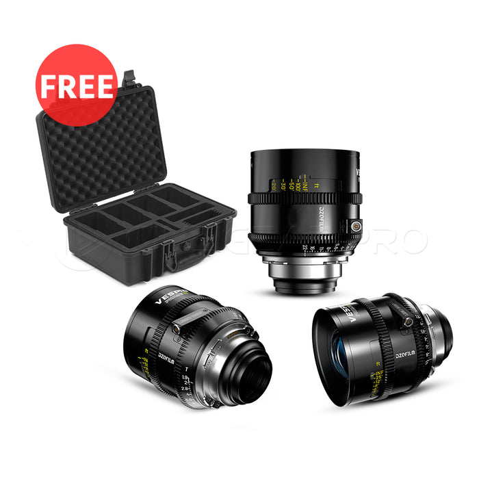 DZOFILM VESPID 2 Prime 3 Lens Set T1.9 Full Frame Cinema Lenses (PL Mount/Imperial)