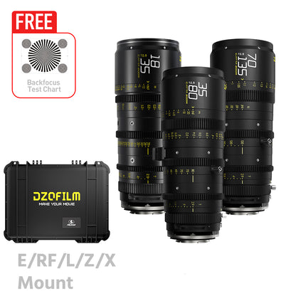 DZOFILM CATTA ZOOM FF 18-35/35-80/70-135mm T2.9 Cine 3-Lens Bundle (E/RF/L/Z/X, Black)