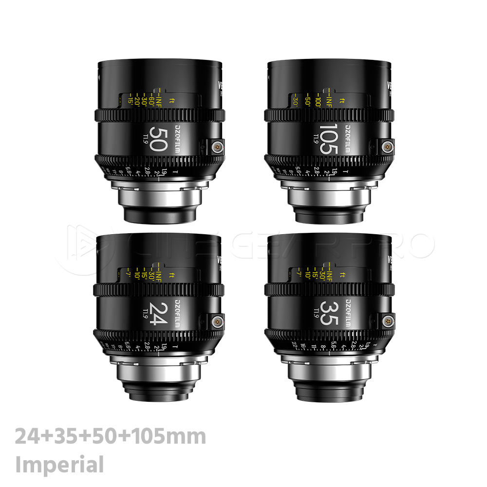DZOFILM VESPID 2 Prime 4 Lens Set T1.9 Full Frame Cinema Lenses (PL Mount/Imperial)