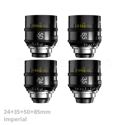 DZOFILM VESPID 2 Prime 4 Lens Set T1.9 Full Frame Cinema Lenses (PL Mount/Imperial)