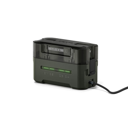 TILTA TBC-E6P Portable Charging Station for Canon LP-E6 Battery (4 Channel) – Green