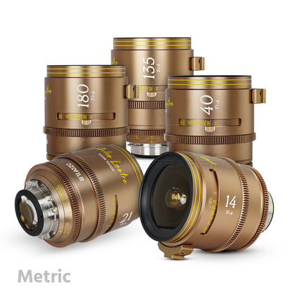 DZOFILM Arles Lustre 5-Lens Set Super Speed Vista Vision Cinema Prime Lens (Gold/PL Mount)