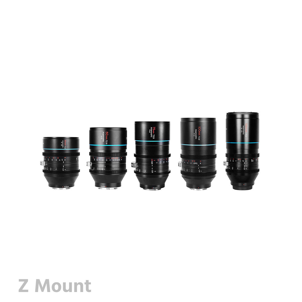 SIRUI Venus T2.9 1.6x 5-Lens Kit with Hard Case (35/50/75/100/150mm) with 1.25x Anamorphic Adapter