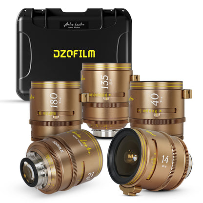 DZOFILM Arles Lustre 5-Lens Set Super Speed Vista Vision Cinema Prime Lens (Gold/PL Mount)