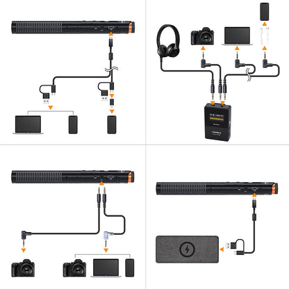COMICA VM30 2.4G Super Cardioid Condenser Wireless Shotgun Microphone