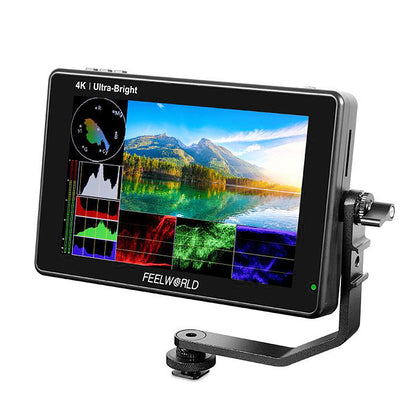 FEELWORLD LUT7S Pro 7 Inch 2200nits DSLR Camera Field Monitor 3D LUT Touch 4K HDMI 3G-SDI F970 Kit