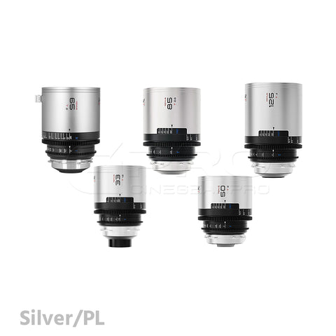 BLAZAR Remus 1.5X 5 Lens Set Full Frame Anamorphic Lens (33/50/65/85/125mm) (Silver)