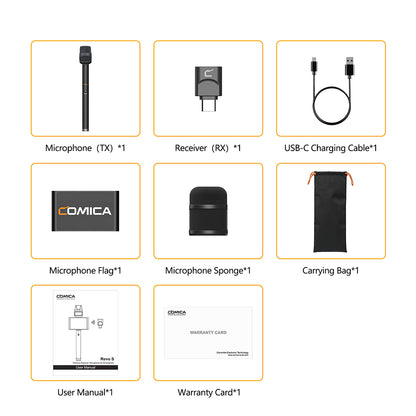 COMICA Revo S Wireless Reporter Microphone for Smartphone