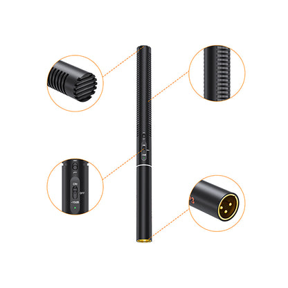 COMICA VP3 Super Cardioid Condenser XLR Shotgun Microphone