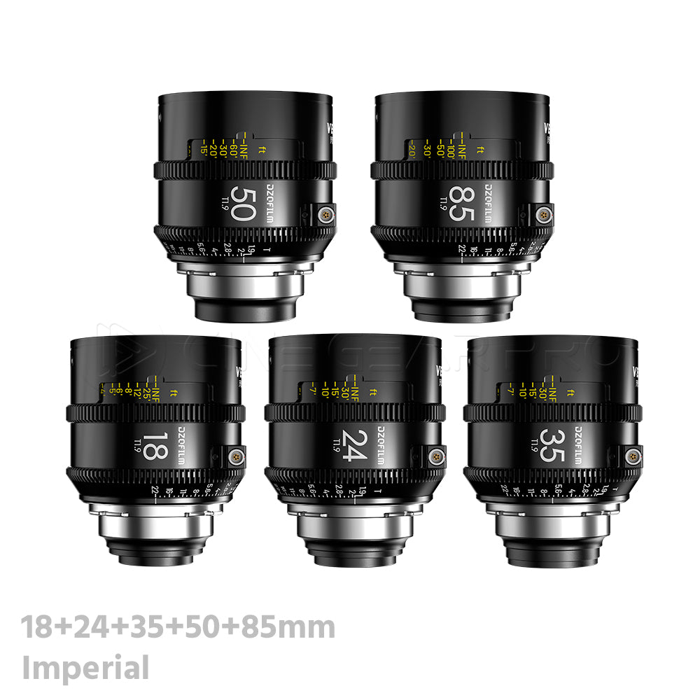 DZOFILM VESPID 2 Prime 5 Lens Set T1.9 Full Frame Cinema Lenses (PL Mount/Imperial)