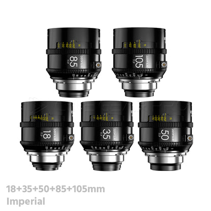 DZOFILM VESPID 2 Prime 5 Lens Set T1.9 Full Frame Cinema Lenses (PL Mount/Imperial)
