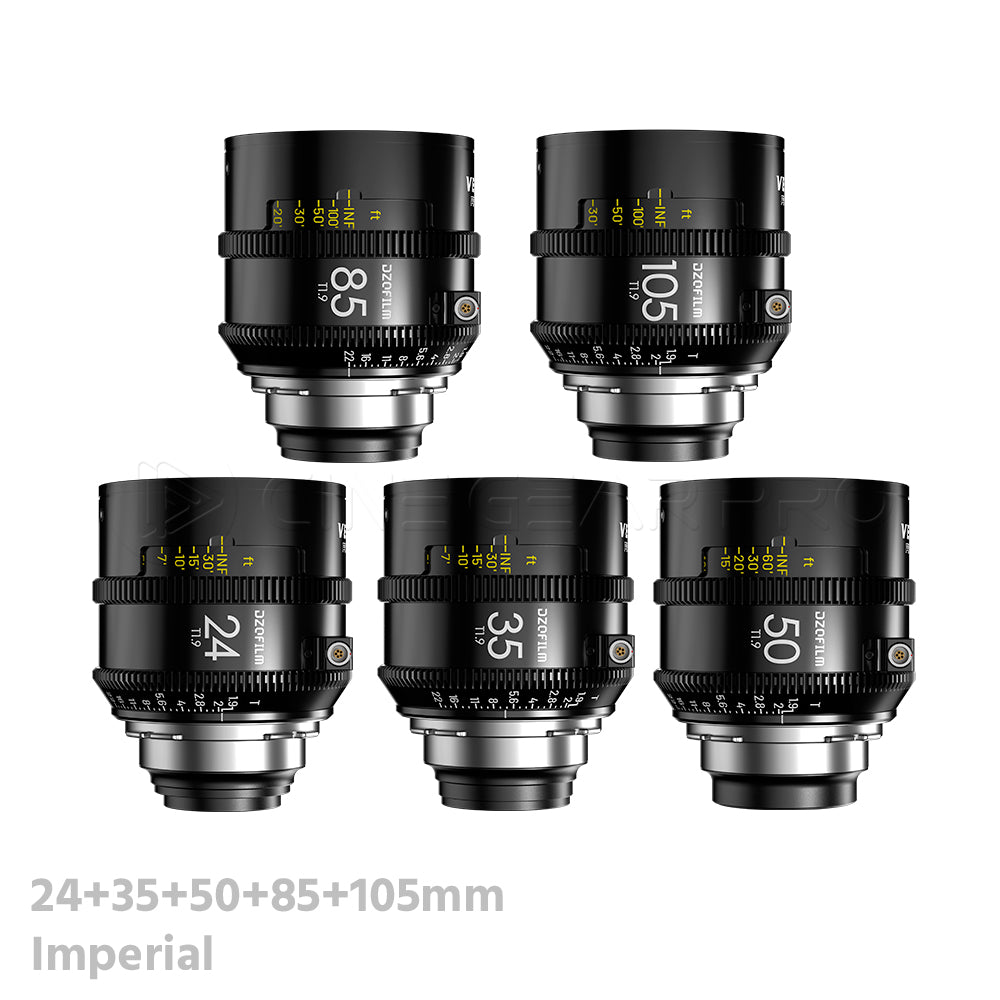 DZOFILM VESPID 2 Prime 5 Lens Set T1.9 Full Frame Cinema Lenses (PL Mount/Imperial)