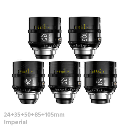 DZOFILM VESPID 2 Prime 5 Lens Set T1.9 Full Frame Cinema Lenses (PL Mount/Imperial)