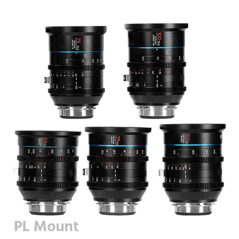 SIRUI Jupiter 24mm/35mm/50mm/75mm/100mm Full Frame Macro Cine Lens Set (PL/EF Mount)