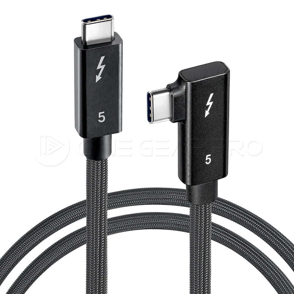 Thunderbolt 5 Cable - Braided Series 90° Angled Edition