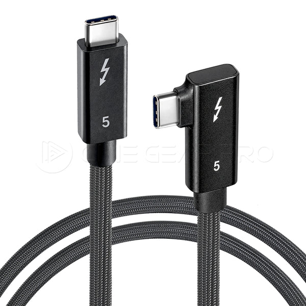 Thunderbolt 5 Cable - Braided Series 90° Angled Edition