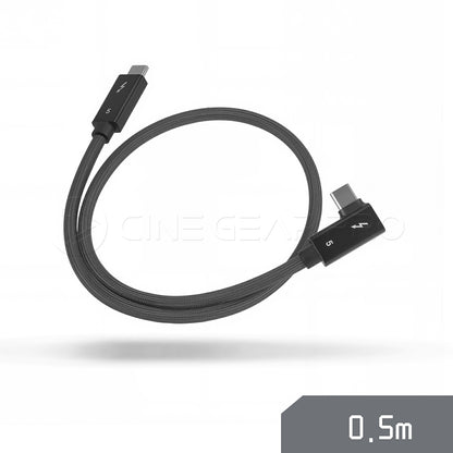 Thunderbolt 5 Cable - Braided Series 90° Angled Edition