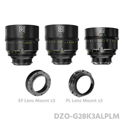 DZOFILM 24, 32, 65mm T2.8 Gnosis Macro Prime 3-Lens Kit (LPL with PL & EF Mounts)
