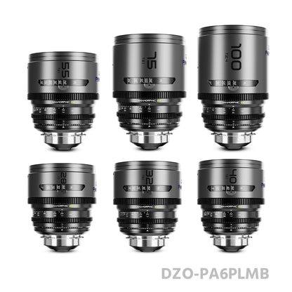 DZOFILM 28/32/40/55/75mm T2.1 & 100mm T2.4 Pavo 2x anamorphic Prime Cine Lens 6 Lens Set PL&EF mount