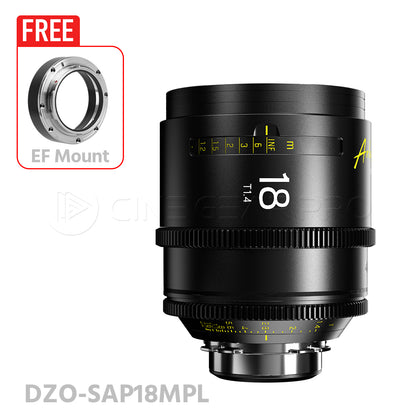 DZOFILM ARLES 18mm T1.4 Super Speed Vista Vision cinema prime lens PL&EF Mount