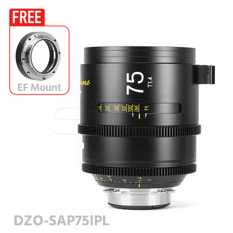 DZOFILM ARLES 75mm T1.4 Super Speed Vista Vision cinema prime lens PL&EF Mount
