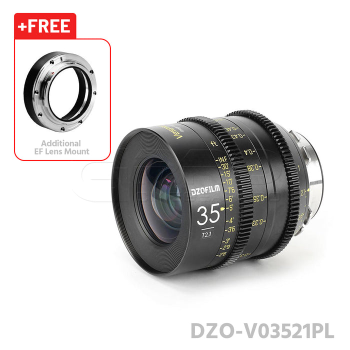 DZOFILM 35mm T2.1 VESPID Prime Full Frame Cinema Lens PL&EF interchangeable Mount