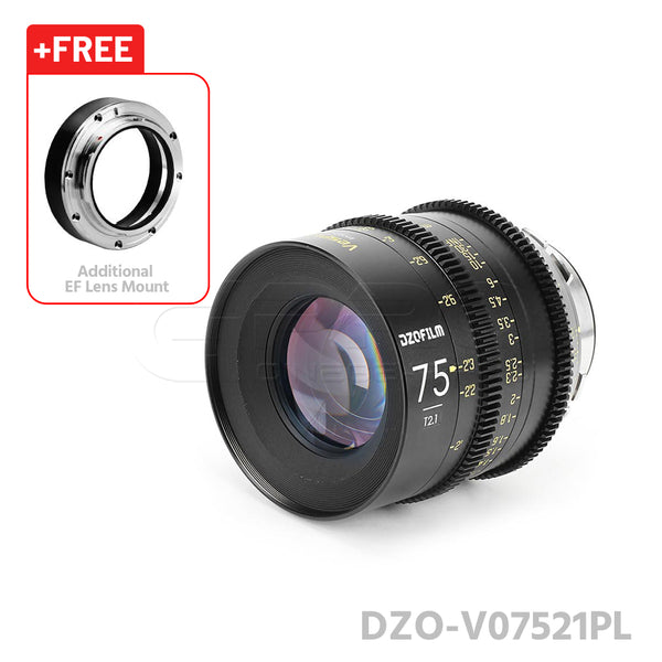 DZOFILM 75mm T2.1 VESPID Prime Full Frame Cinema Lens PL&EF interchangeable Mount