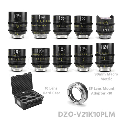 DZOFILM VESPID Prime Full Frame Cinema 10 Lens Set PL&EF interchangeable Mount