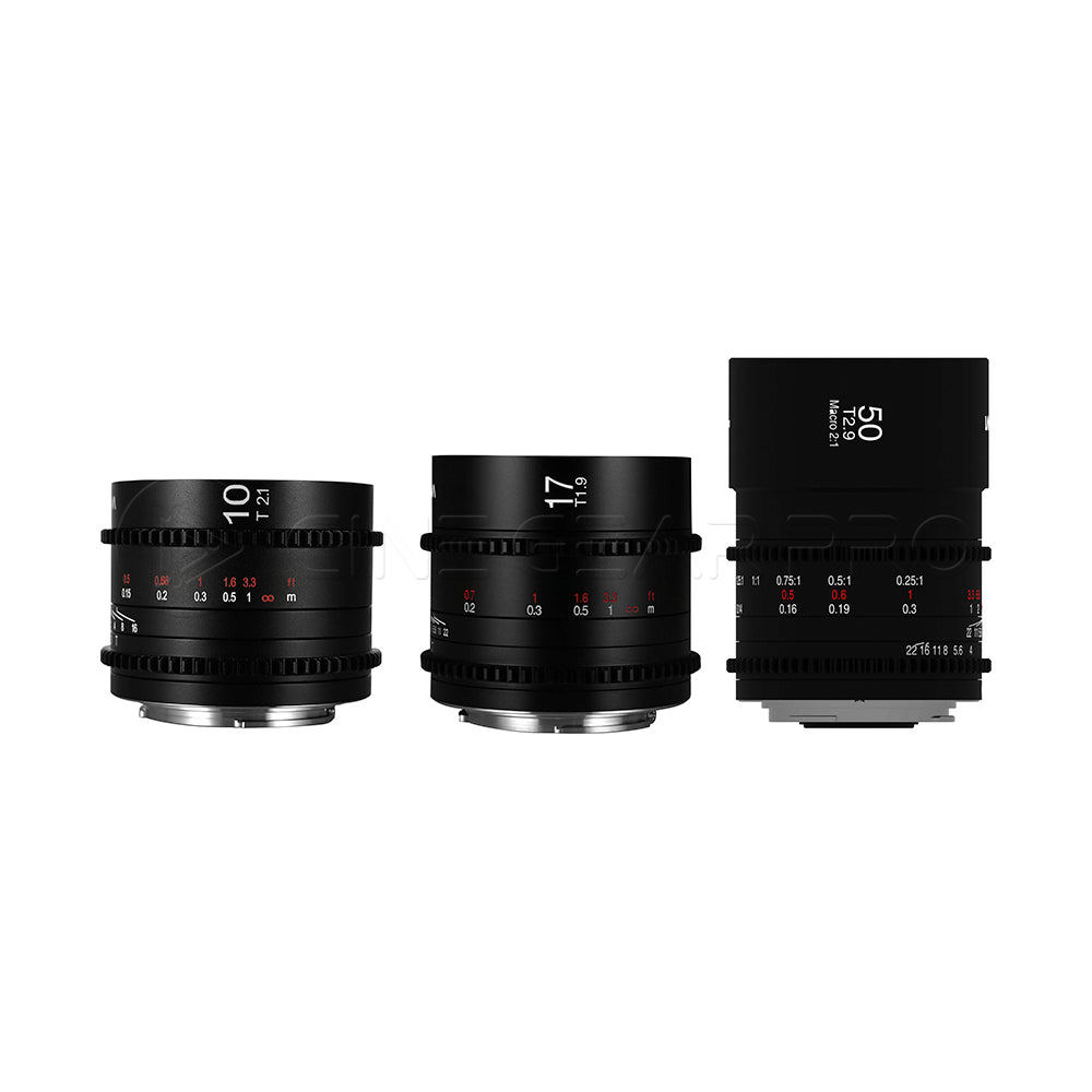 Laowa MFT Cine Prime 3-Lens Wide + Macro Bundle(10mm,17mm,50mm)