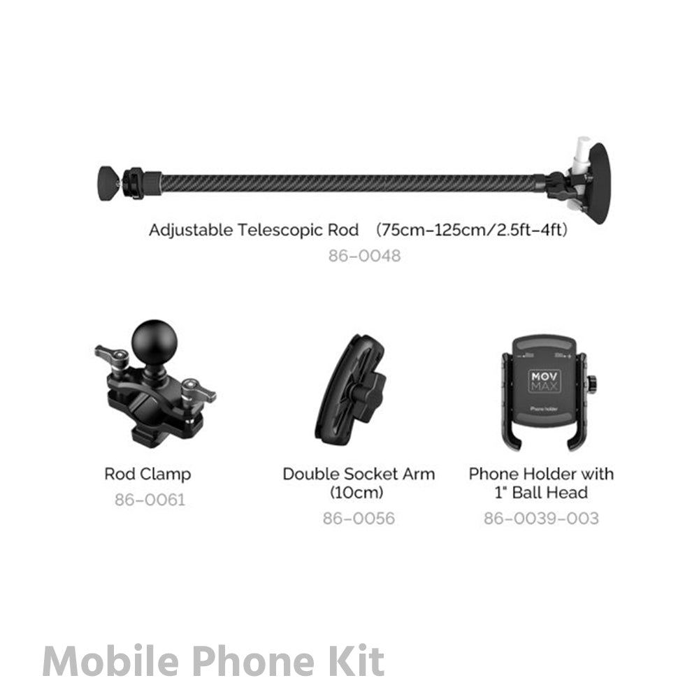 Movmax Adjustable Telescopic Rod (75-125cm/2.5ft-4ft)