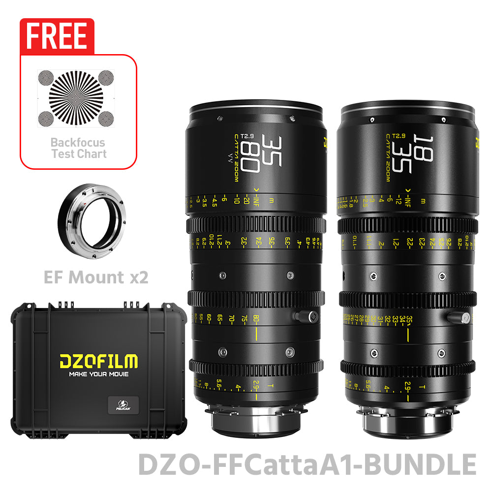DZOFILM CATTA ACE 18-35 & 35-80mm T2.9 FF Cine Zoom Dual Lens Bundle PL&EF interchangeable Mount
