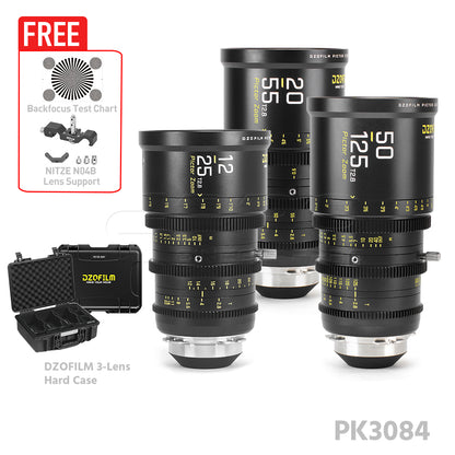 DZOFILM Pictor Zoom 3 Lens Bundle 12-25mm + 20-55mm + 50-125mm T2.8 (PL&EF interchangeable Mount, Black)
